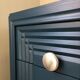 Wooden art deco dreser painted blue