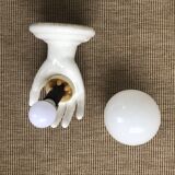 Pair of hand sconces 70s/80s- white