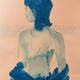 Signed monochrome blue painting of a female portrait "Weekend in Capri" Italy