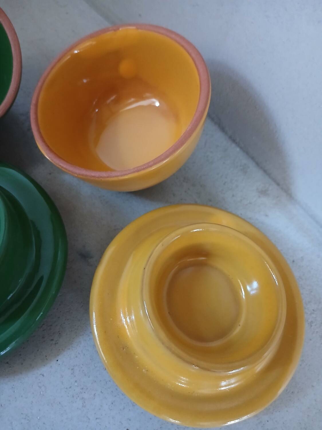 2 mini ceramic butter dishes