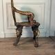 Venetian "Grotto" armchair in carved polychrome wood, silvered and gilded, circa 1890.