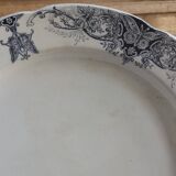 Round earthenware dish "butterflies" model Manufacture Impériale et royale Nimy de Belgique