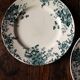 Mismatched lot 4 flat plates + small Saint Amand Terre de fer Blue Green