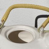 Teapot in the shape of a duck in white ceramic 1960 vintage