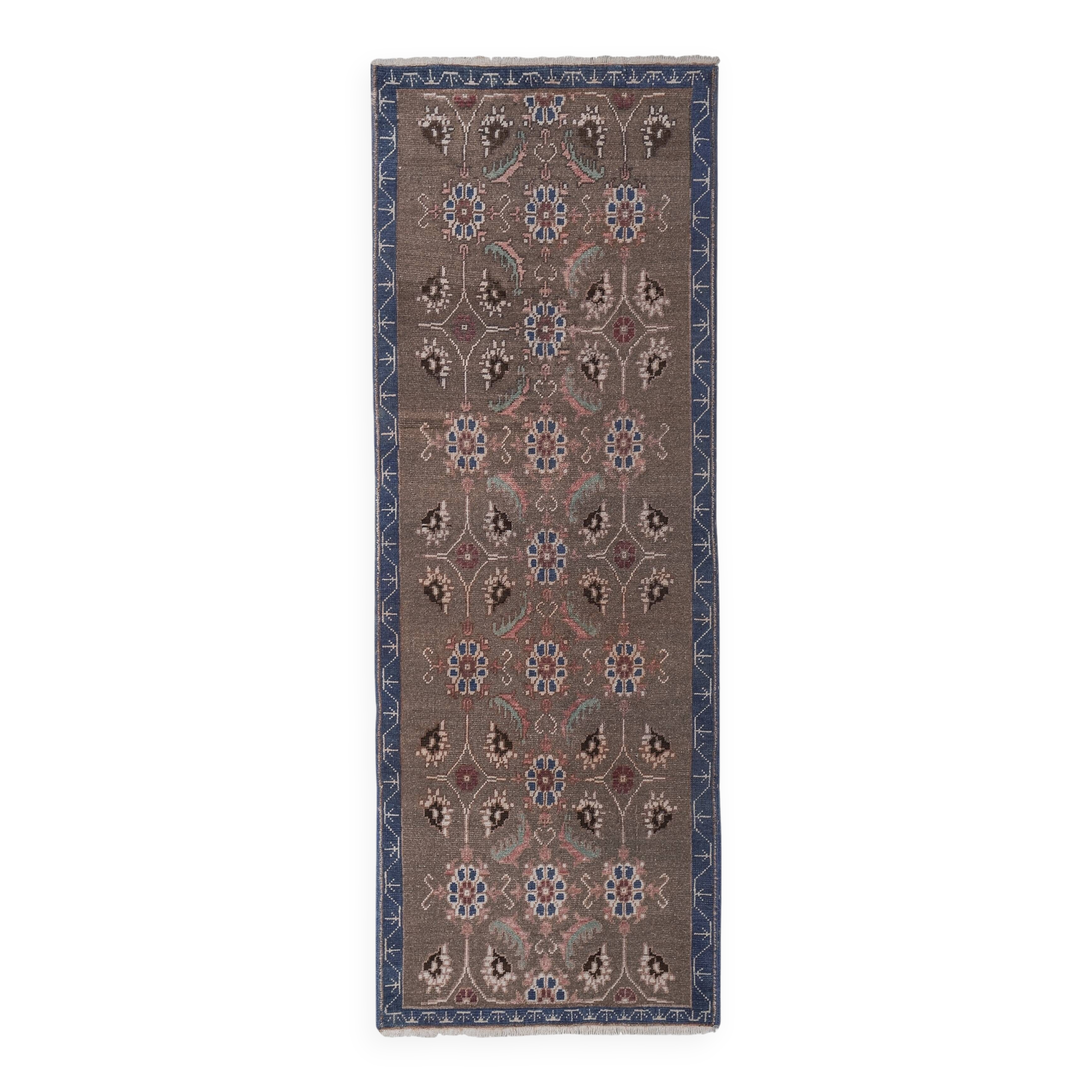 Vintage Turkish Oushak Rug Handwoven 79x230 cm