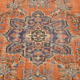 6x9 Turkish Classic Pattern Orange Green Vintage Rug, 174x279Cm