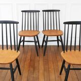 4 chaises vintage, restaurées