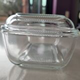Thick glass butter dish Arcoroc France