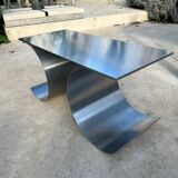 Table basse inox années 70
