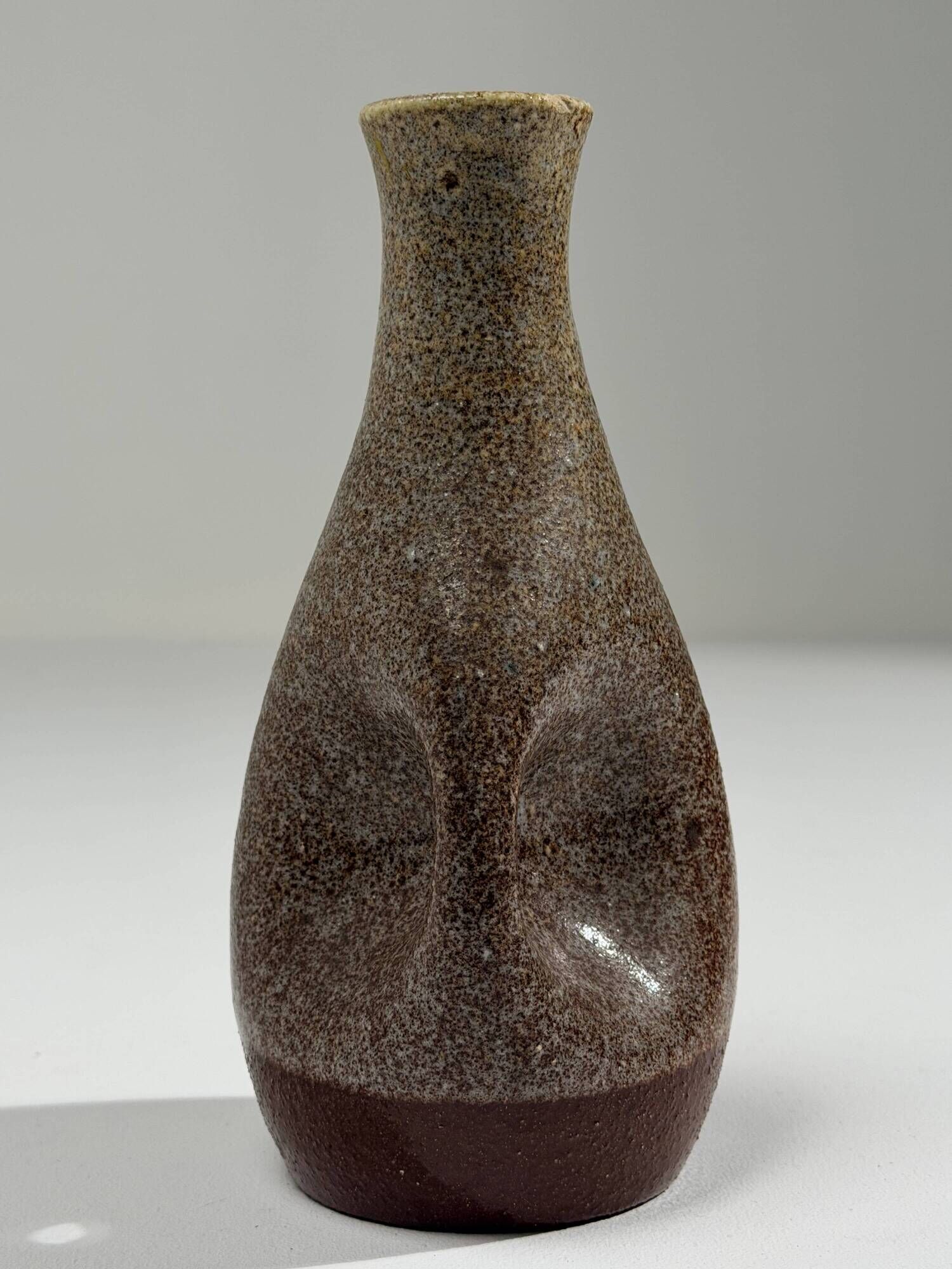Ceramic jug with a pinched handle, the Potters of Accolay, France circa 1960.