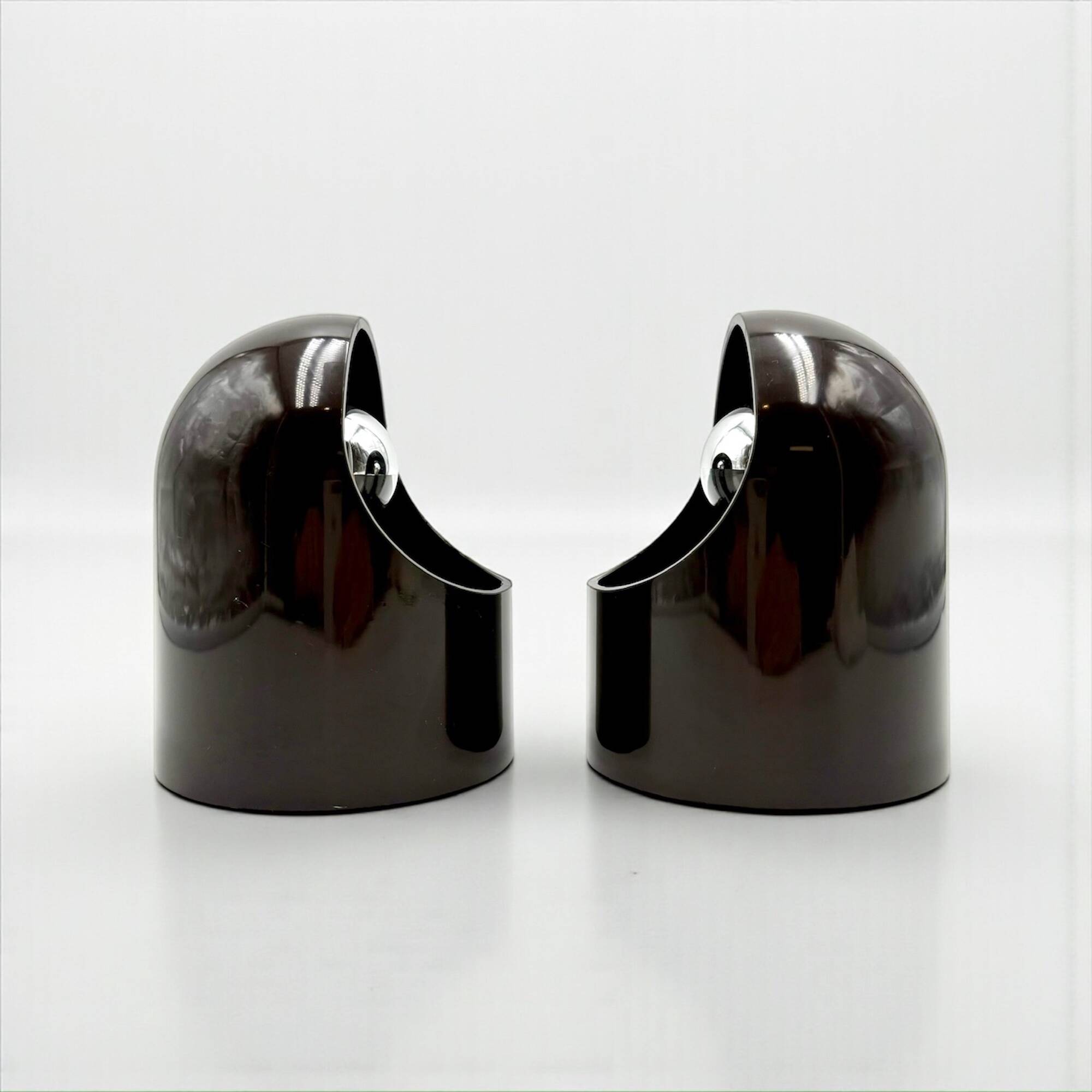 Pair of Brown Gedy Wall Lamps by Makio Hasuike 1970s Italian Design NOS