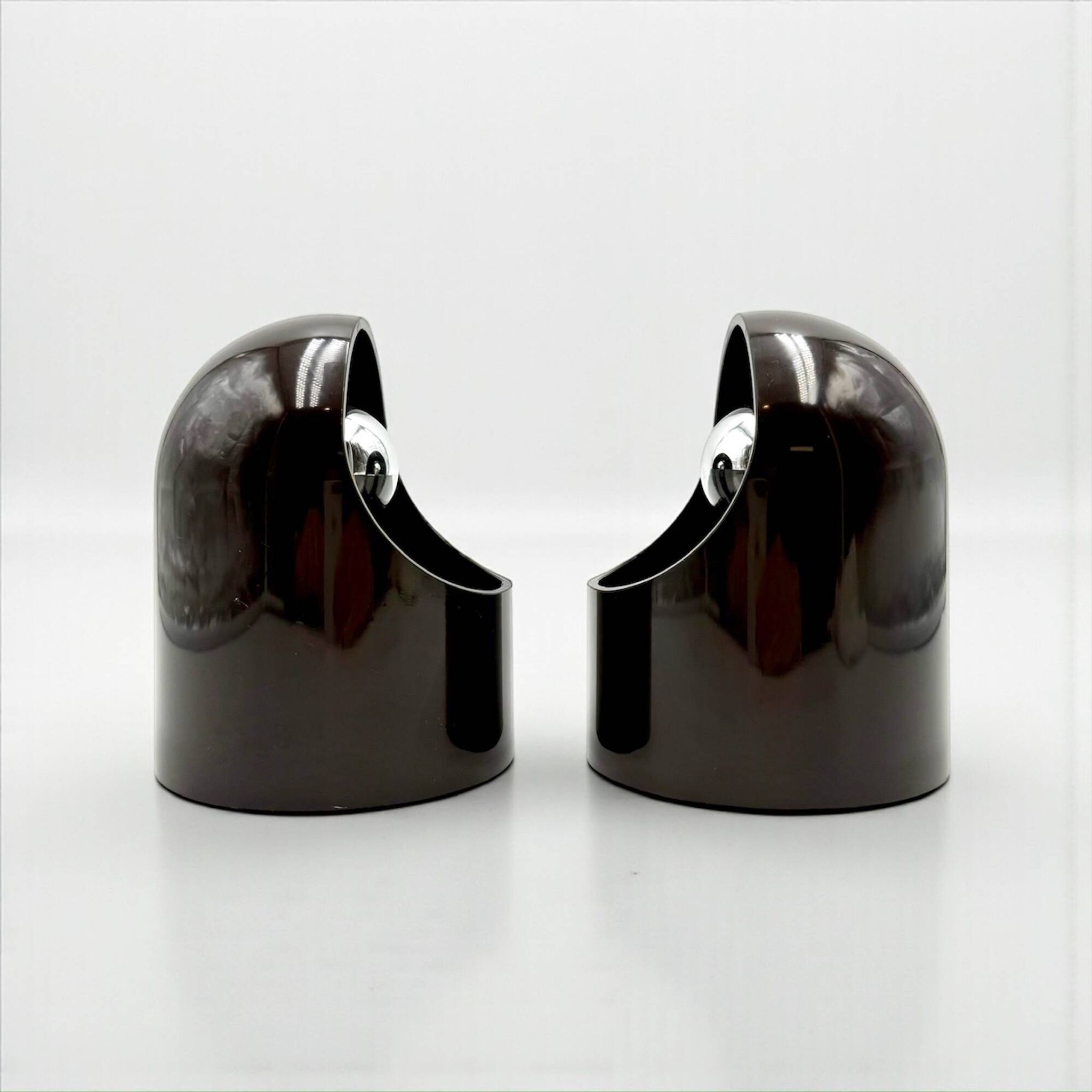 Pair of Brown Gedy Wall Lamps by Makio Hasuike 1970s Italian Design NOS
