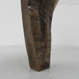 Bronze Brutalist coffee table with glass top