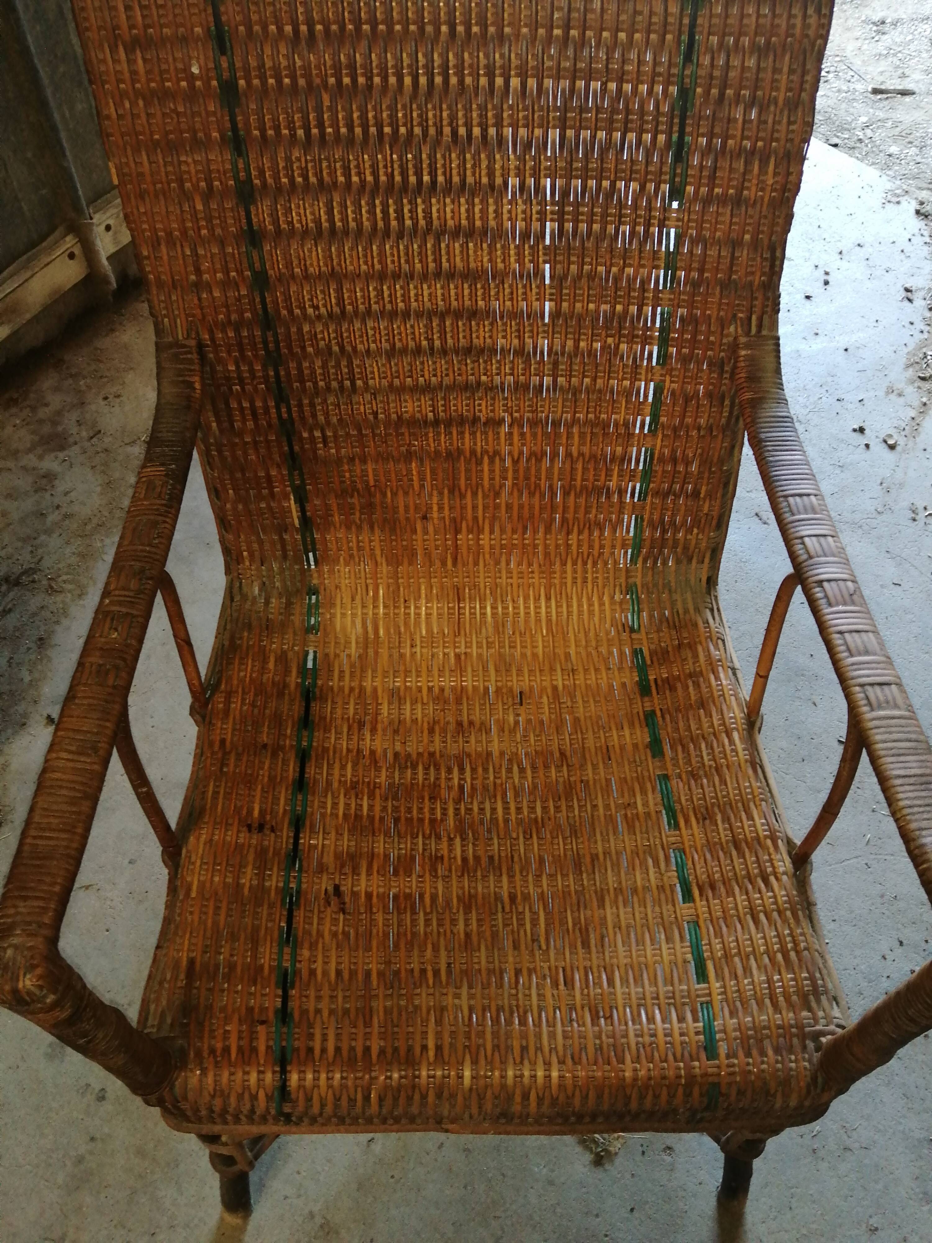 Vintage rattan / osier armchair
