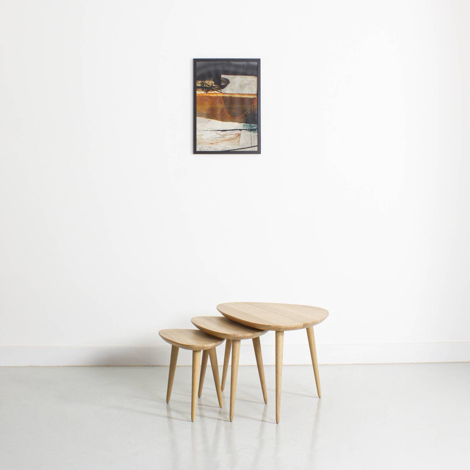 Trio de table basse en chêne massif