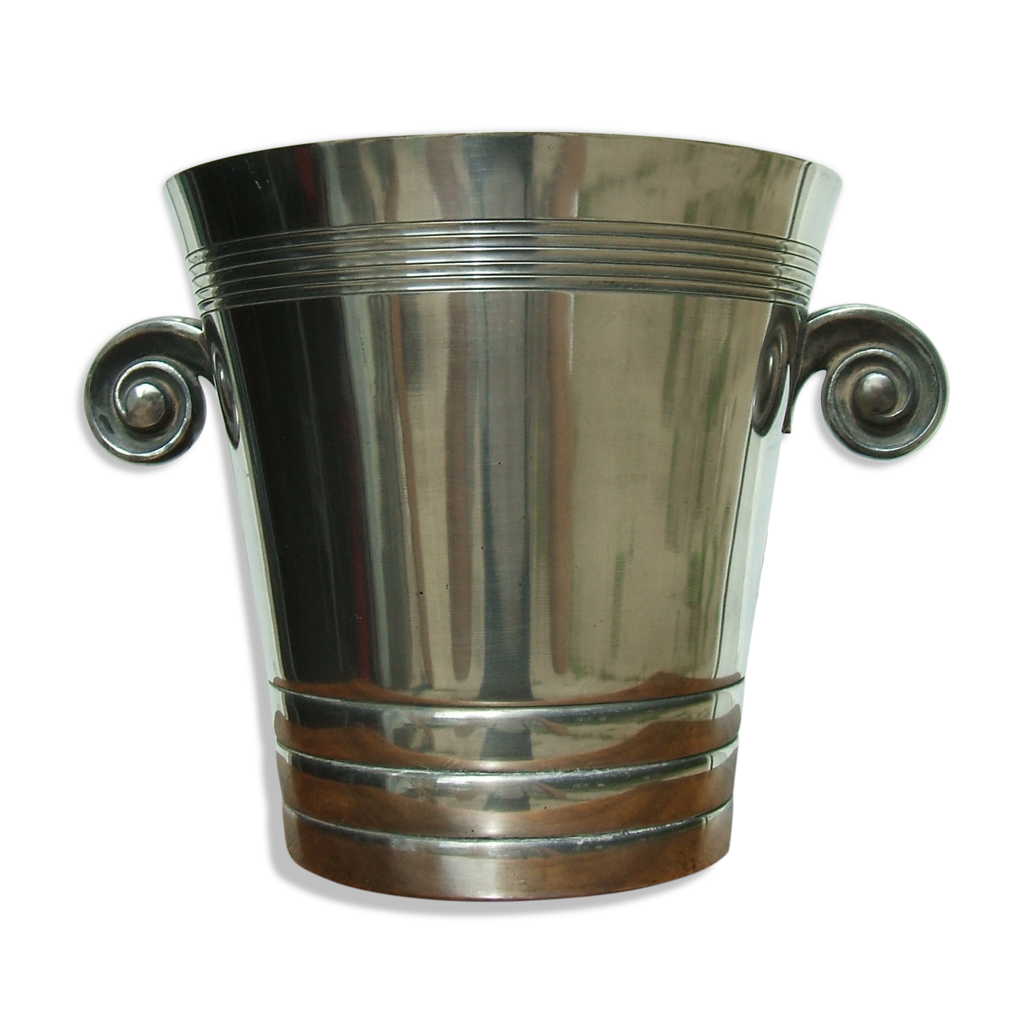 Champagne metal silver seau art deco