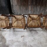 Série de 4 chaises paillées