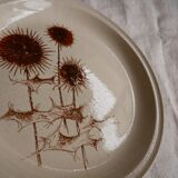 Set of 6 dessert plates in Sarreguemines sandstone, thistle pattern