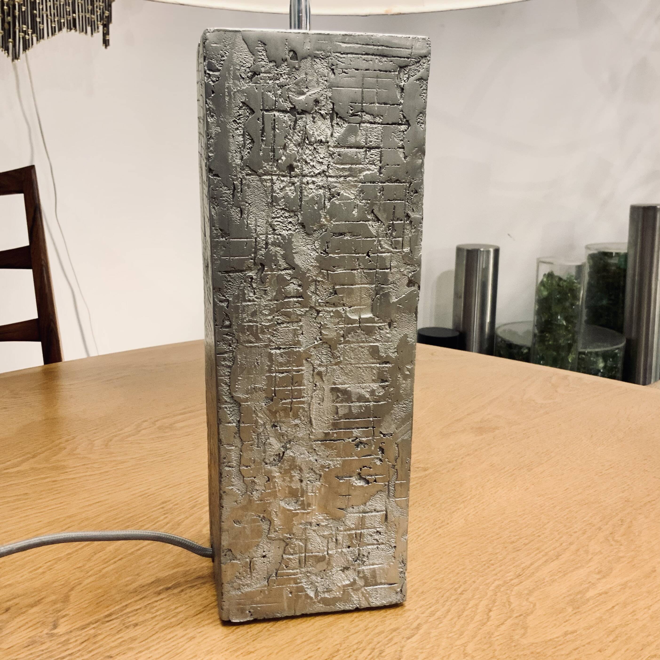 Pair Of Textured Aluminum Lamps