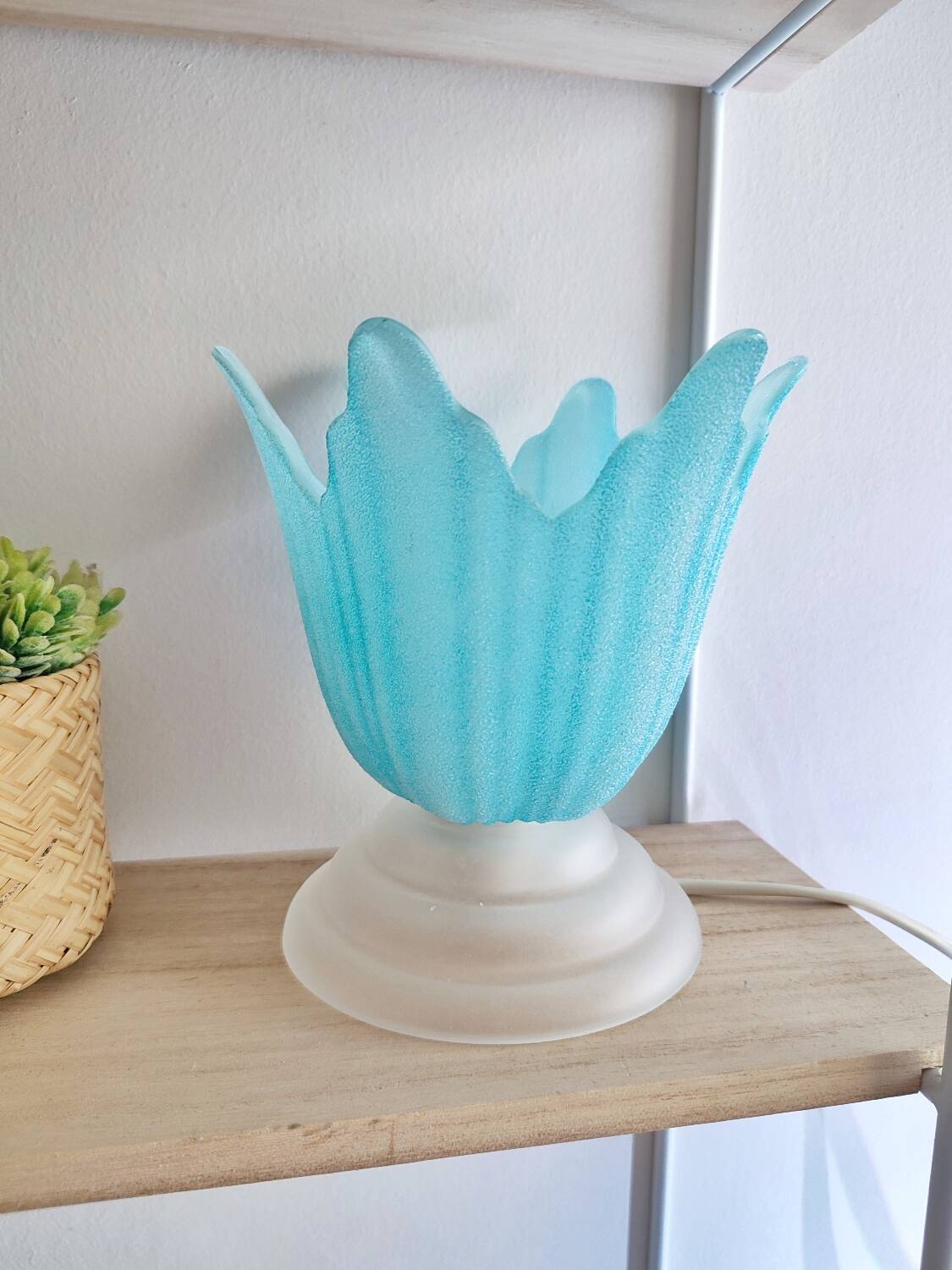 Adorable vintage glass table lamp