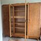 1940s burl wood wardrobe
