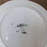 Set of 10 dessert plates with yellow border and floral decoration Sarreguemines