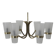 Brass and Glass Chandelier in Lyfa Style, Denmark, 1970s