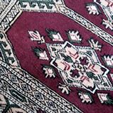 Tapis vintage ouzbek Bukhara fait main en laine – 55 x 65 cm – Années 1970