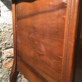 Walnut and marble bedside table