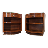Paire de tables de chevet en loupe d'amboine Art déco vers 1920