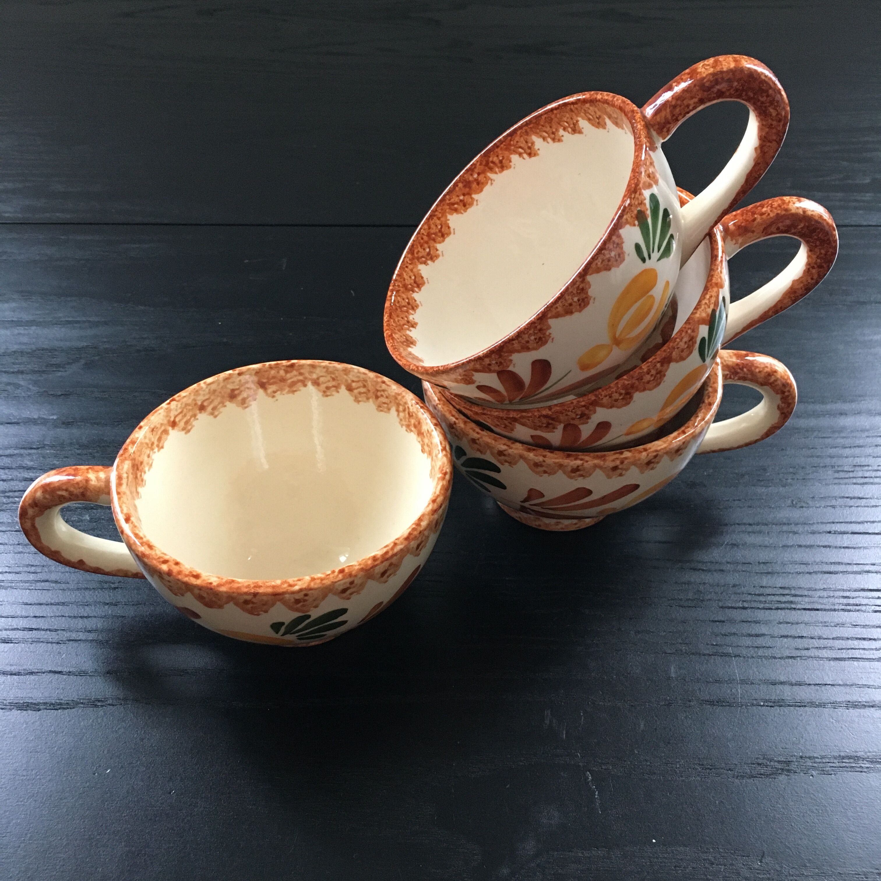 Set of 4 floral cider bowls