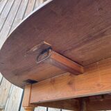 Louis Philippe round table with shutters in cherry wood