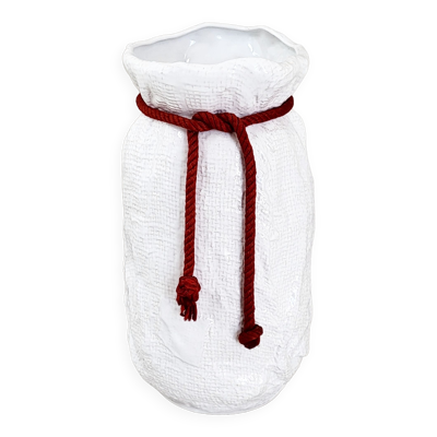 Vase vintage Bay Keramik sac de jute 1960