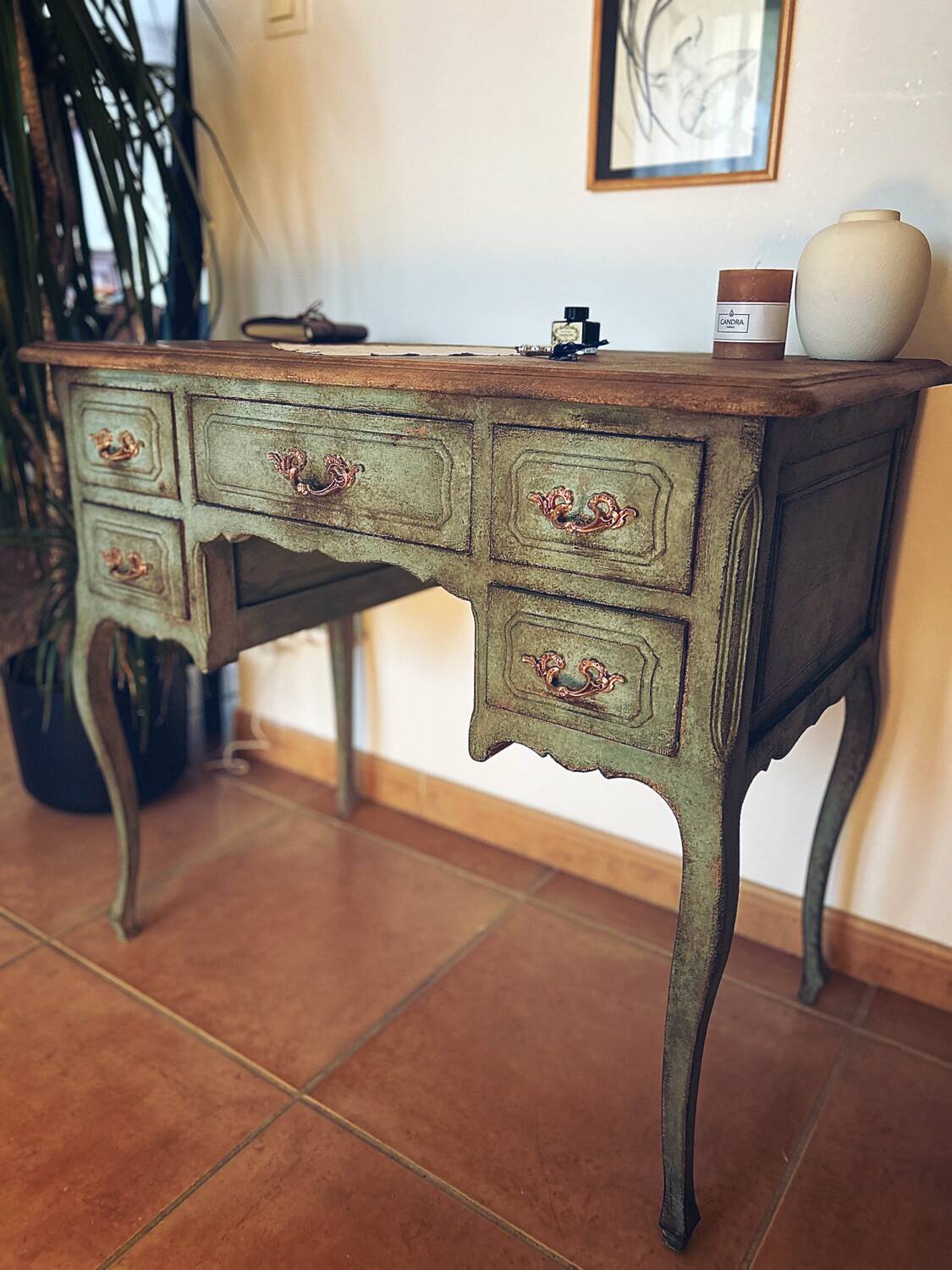 Antique patinated desk – Toscana finish, unique piece