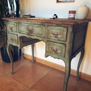 Antique patinated desk, Toscana finish, unique piece.
