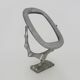 Old large Psyche Gothic table mirror in cast aluminum, Brutalist Mexican style. 70