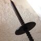 Wooden floor lamp turned in the spirit of Charles Dudouyt / art deco style
