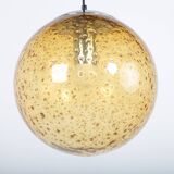 Vintage amber glass ball pendant light