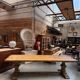 Large monastery-style table in aged fir.