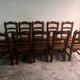 Brutalist wooden chairs – set of 10 (1970s)