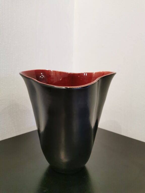 Vase Elchinger noir et bordeau
