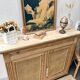 Raw wood and caning buffet