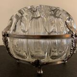 Reims glass flower spade with silver metal footing