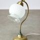 Mid Century Italian Table Lamp in Brass and Etched Glass
