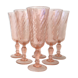 6 glasses vintage champagne flutes