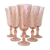 6 glasses vintage champagne flutes