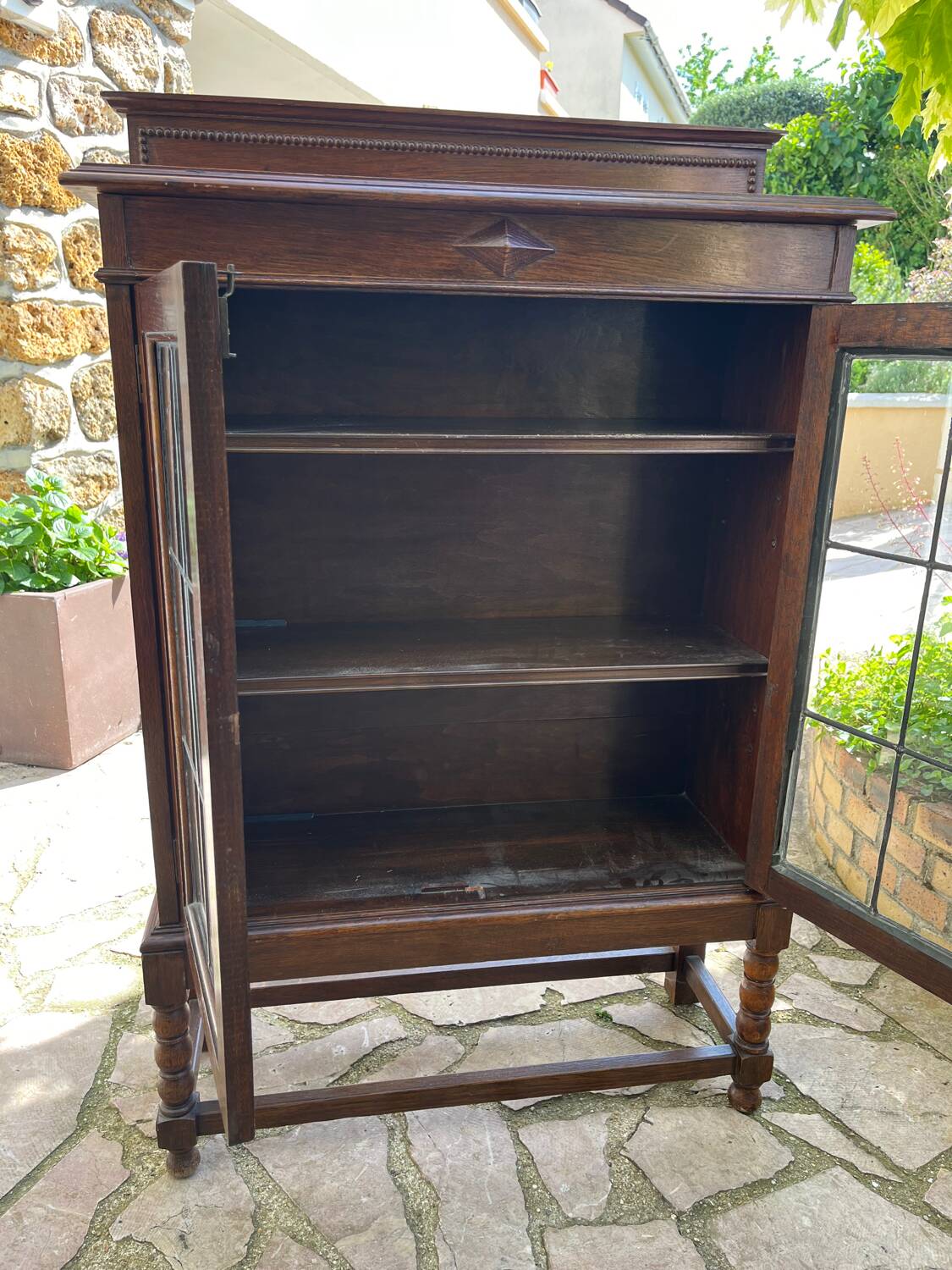 Antique 2-door display cabinet