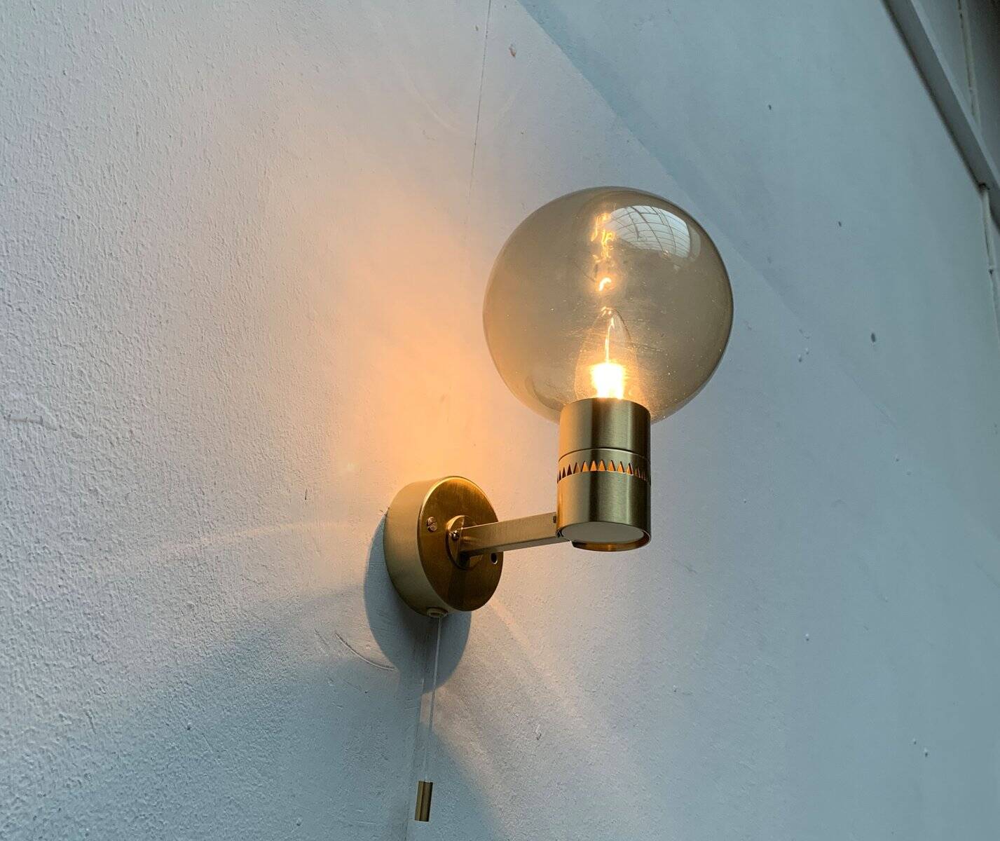 Swedish brass wall sconces from the mid-century by Hans-Agne Jakobsson for Hans-Agne Jakobsson Ab, Markaryd, 1960s, set of 2.