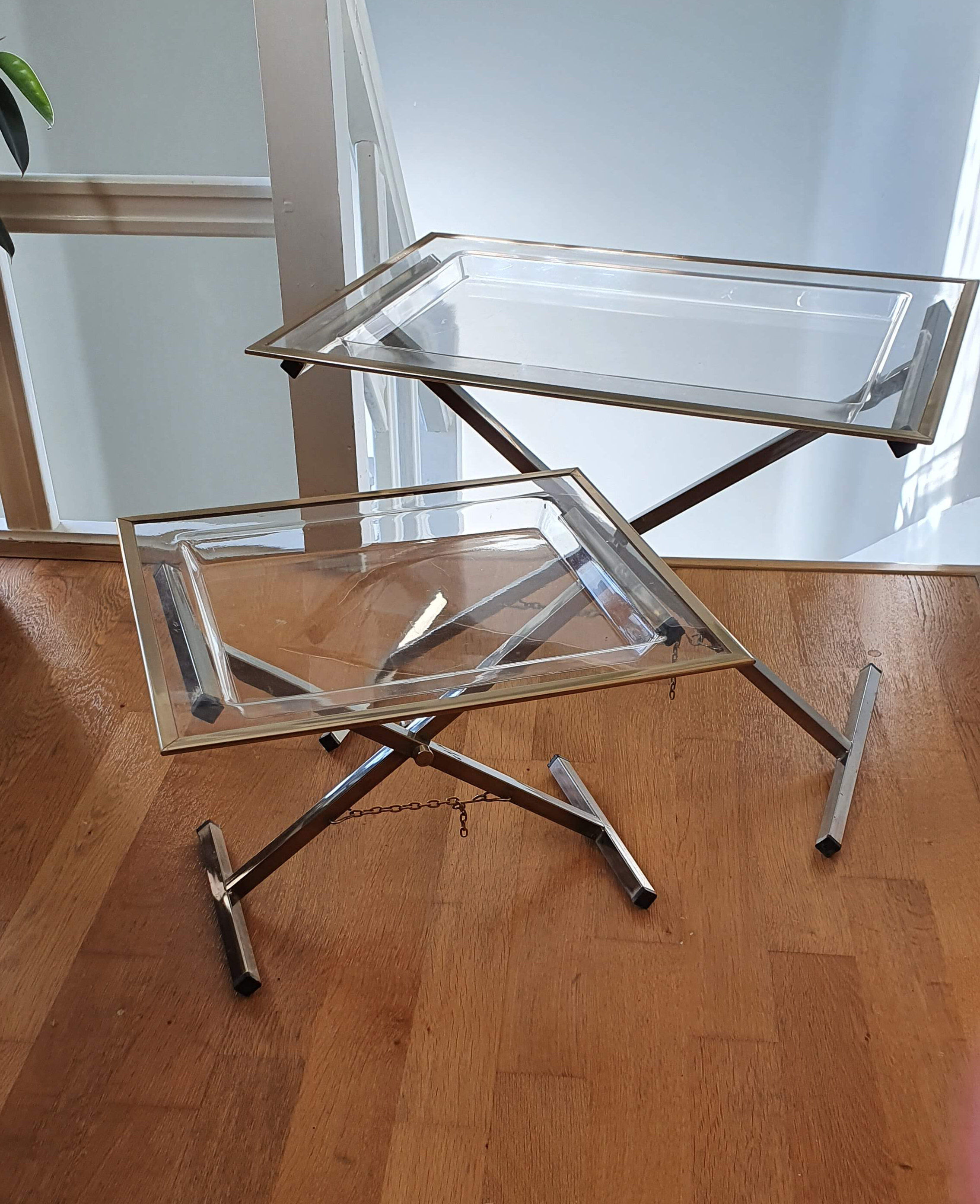 Vintage plexiglass side tables 1970