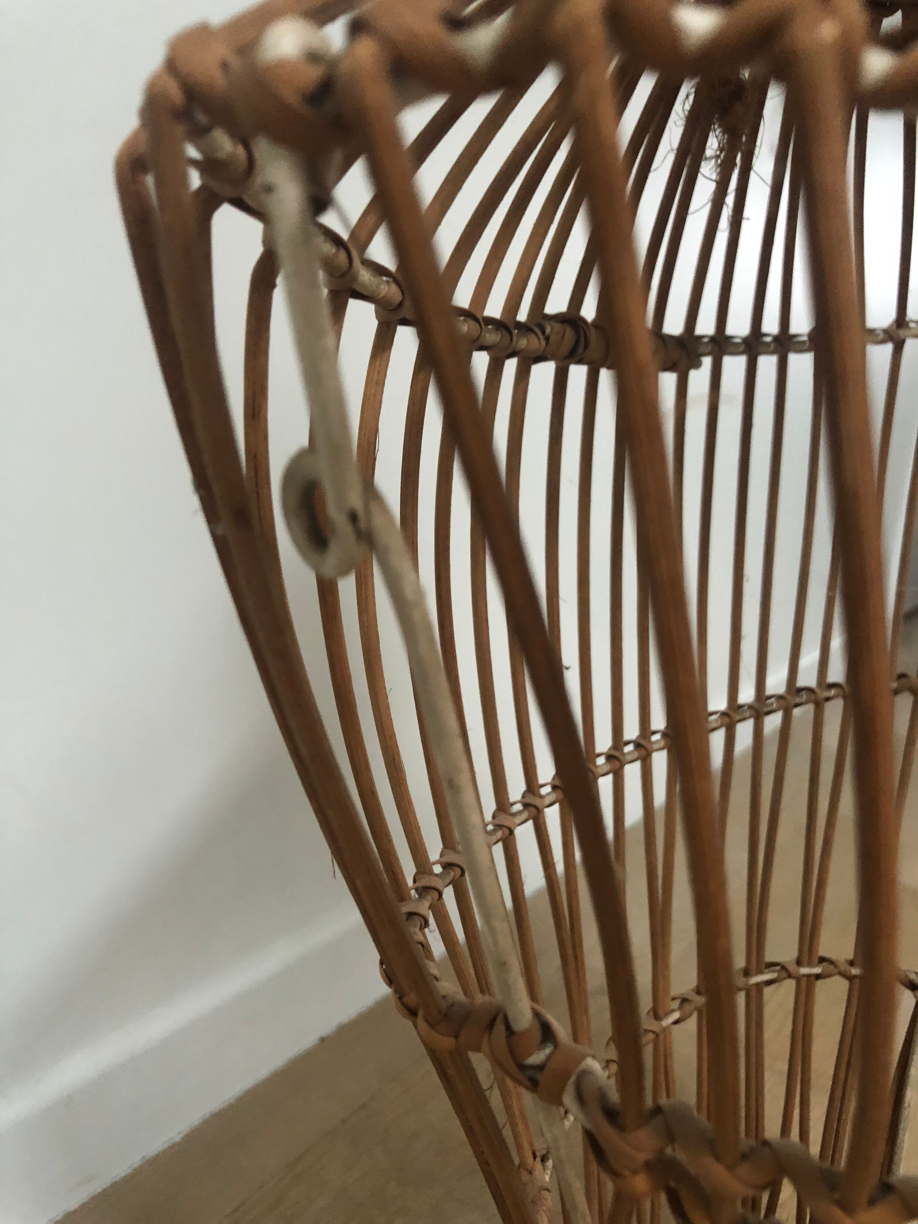 Wicker rattan bust mannequin